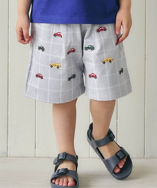 apres les cours（アプレレクール）の「アソートタックショートパンツ（その他パンツ・キッズ・グレー/ベージュ/チャコール/インディゴブルー・90/100/110/120/130/80）」の2枚目の写真