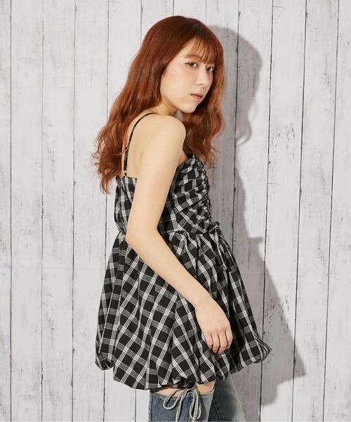 GORGE(ゴージ)の「《バルーン・ドロストチェック》キャミワンピース/カジュアル×ガーリー/春夏/全2色(ワンピース・レディース・オフホワイト/ブラック・F)」の12枚目の写真