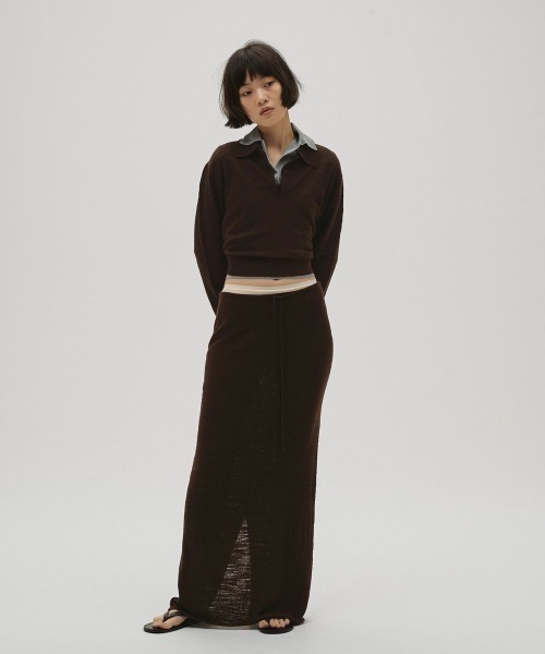 TODAYFUL（トゥデイフル）の「TODAYFUL Miniboucle Knit Skirt（スカート・レディース・ダークブラウン/ダークグレー・36/38）」の4枚目の写真