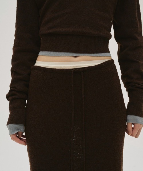 TODAYFUL（トゥデイフル）の「TODAYFUL Miniboucle Knit Skirt（スカート・レディース・ダークブラウン/ダークグレー・36/38）」の6枚目の写真