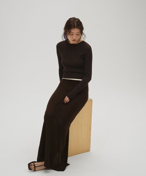 TODAYFUL（トゥデイフル）の「TODAYFUL Miniboucle Knit Skirt（スカート・レディース・ダークブラウン/ダークグレー・36/38）」の7枚目の写真