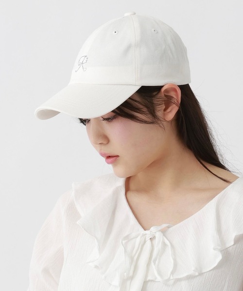 repipi armario（レピピ アルマリオ）の「ラインストーンキャップ（キャップ・キッズ・オフホワイト/ブラック・FREE）」の2枚目の写真