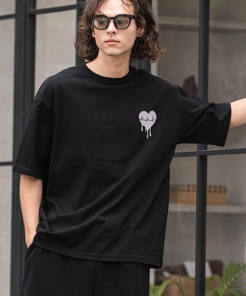 CAMBIO(カンビオ)の「mt10414- ビッグシルエットプリントT(Reopard Heart) Tシャツ(2601127MCB)(Tシャツ/カットソー・メンズ・ブラック/ホワイト/ミックスグレー・S/XL/L/M)」の5枚目の写真