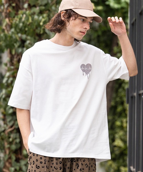 CAMBIO(カンビオ)の「mt10414- ビッグシルエットプリントT(Reopard Heart) Tシャツ(2601127MCB)(Tシャツ/カットソー・メンズ・ブラック/ホワイト/ミックスグレー・S/XL/L/M)」の10枚目の写真