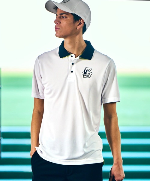 セール】[GOLF]ライトカノコ サークルロゴ刺繍ポロシャツ（ポロシャツ