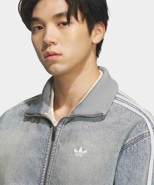 adidas（アディダス）の「デニム ファイヤーバード トラックトップ atmos（ジャージ） / アディダスオリジナルス adidas Originals（デニムジャケット・メンズ・ブルー・LARGE/X-LARGE/3XL/XX-SMALL/X-SMALL/MEDIUM/SMALL/XX-LARGE）」の5枚目の写真