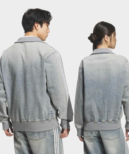 adidas（アディダス）の「デニム ファイヤーバード トラックトップ atmos（ジャージ） / アディダスオリジナルス adidas Originals（デニムジャケット・メンズ・ブルー・LARGE/X-LARGE/3XL/XX-SMALL/X-SMALL/MEDIUM/SMALL/XX-LARGE）」の2枚目の写真