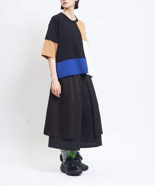 gomme（ゴム）の「ポンチ切替Ｔ（Tシャツ/カットソー・レディース・ブラック/チャコールグレー/トップグレー・MEDIUM）」の6枚目の写真