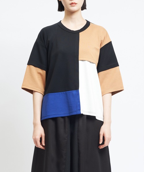 gomme（ゴム）の「ポンチ切替Ｔ（Tシャツ/カットソー・レディース・ブラック/チャコールグレー/トップグレー・MEDIUM）」の14枚目の写真