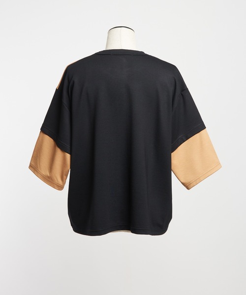 gomme（ゴム）の「ポンチ切替Ｔ（Tシャツ/カットソー・レディース・ブラック/チャコールグレー/トップグレー・MEDIUM）」の19枚目の写真
