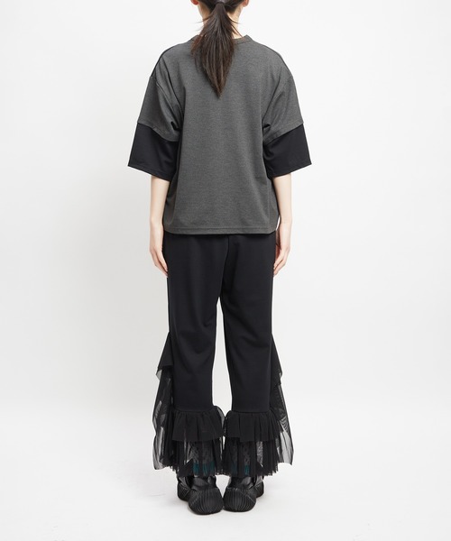 gomme（ゴム）の「ポンチ切替Ｔ（Tシャツ/カットソー・レディース・ブラック/チャコールグレー/トップグレー・MEDIUM）」の10枚目の写真