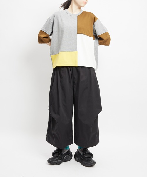 gomme（ゴム）の「ポンチ切替Ｔ（Tシャツ/カットソー・レディース・ブラック/チャコールグレー/トップグレー・MEDIUM）」の11枚目の写真