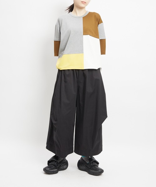 gomme（ゴム）の「ポンチ切替Ｔ（Tシャツ/カットソー・レディース・ブラック/チャコールグレー/トップグレー・MEDIUM）」の12枚目の写真