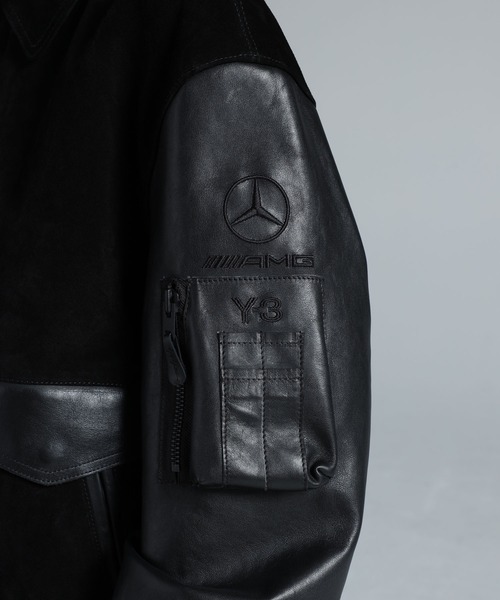 LEATHER ワイスリー 【美品】Y-3 HOODY calif（カリフ）公式サイト – JX7338 JACKET Y-3/ワイスリー/LETTERMAN 黒 ブルゾン ラムレザー ジャケット・アウター