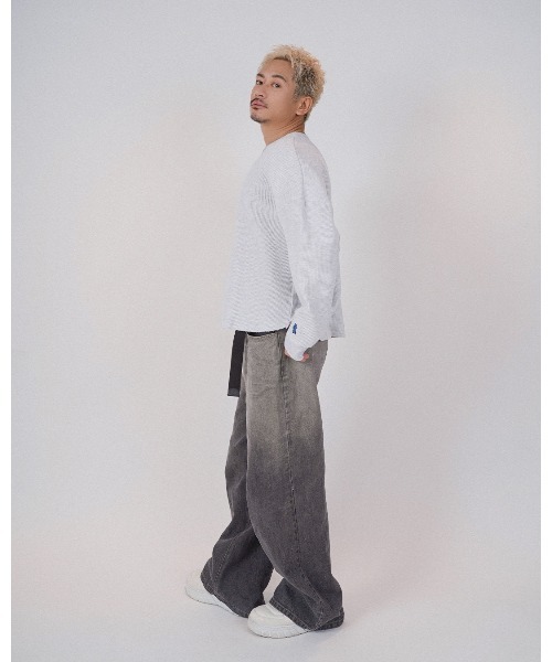 #Re:room(リルーム)の「ダメージワッフルロングスリーブ(Tシャツ/カットソー・メンズ・ライトベージュ/ブラック/オフホワイト・FREE)」の14枚目の写真