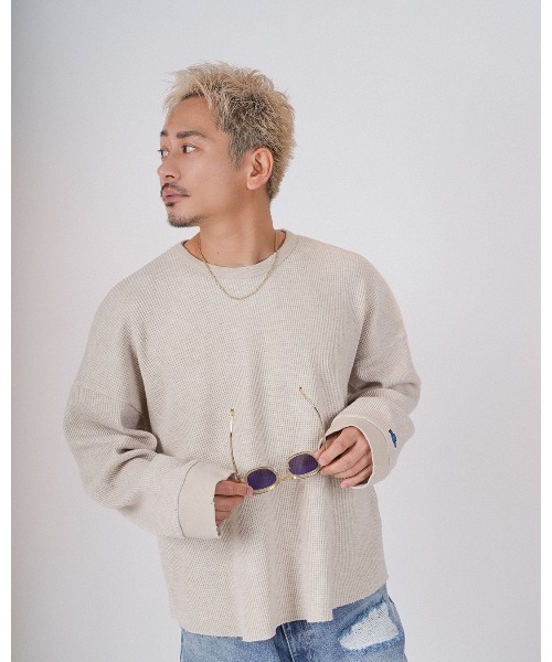#Re:room(リルーム)の「ダメージワッフルロングスリーブ(Tシャツ/カットソー・メンズ・ライトベージュ/ブラック/オフホワイト・FREE)」の21枚目の写真