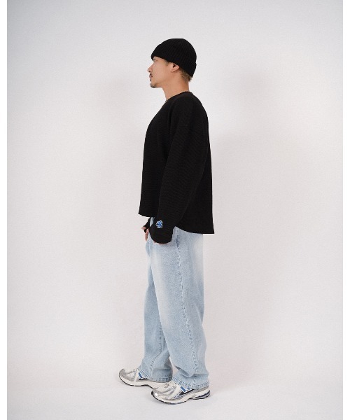 #Re:room(リルーム)の「ダメージワッフルロングスリーブ(Tシャツ/カットソー・メンズ・ライトベージュ/ブラック/オフホワイト・FREE)」の6枚目の写真