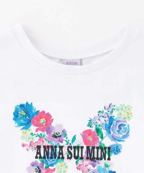 ANNA SUI mini（アナスイ・ミニ）の「【人気商品再入荷】【直営店で取り扱い無し】チョウ花プリント半袖Tシャツ【接触冷感】（Tシャツ/カットソー・キッズ・ホワイト/ブラック・105-115cm/120cm/130cm/140cm/150cm）」の4枚目の写真
