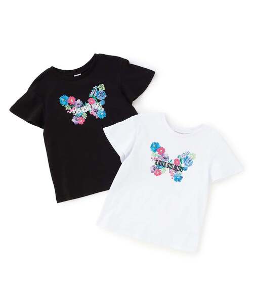 ANNA SUI mini（アナスイ・ミニ）の「【人気商品再入荷】【直営店で取り扱い無し】チョウ花プリント半袖Tシャツ【接触冷感】（Tシャツ/カットソー・キッズ・ホワイト/ブラック・105-115cm/120cm/130cm/140cm/150cm）」の8枚目の写真