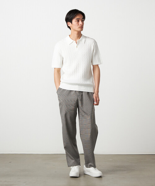 COMME CA ISM（コムサイズム）の「ケーブルポロニット（ニット/セーター・メンズ・ネイビー/ブルー/オフホワイト・MEDIUM/LARGE）」の4枚目の写真