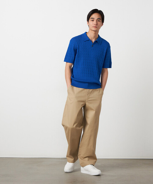 COMME CA ISM（コムサイズム）の「ケーブルポロニット（ニット/セーター・メンズ・ネイビー/ブルー/オフホワイト・MEDIUM/LARGE）」の13枚目の写真