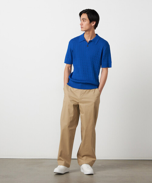 COMME CA ISM（コムサイズム）の「ケーブルポロニット（ニット/セーター・メンズ・ネイビー/ブルー/オフホワイト・MEDIUM/LARGE）」の14枚目の写真