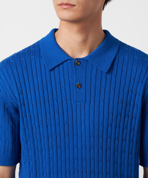 COMME CA ISM（コムサイズム）の「ケーブルポロニット（ニット/セーター・メンズ・ネイビー/ブルー/オフホワイト・MEDIUM/LARGE）」の18枚目の写真