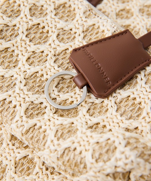 COLLAGE GALLARDAGALANTE(コラージュガリャルダガランテ)の「PAPILLONNER/ラフィアツインズバッグ/ポーチ付き(トートバッグ・レディース・キャメル/アイボリー・FREE)」の6枚目の写真