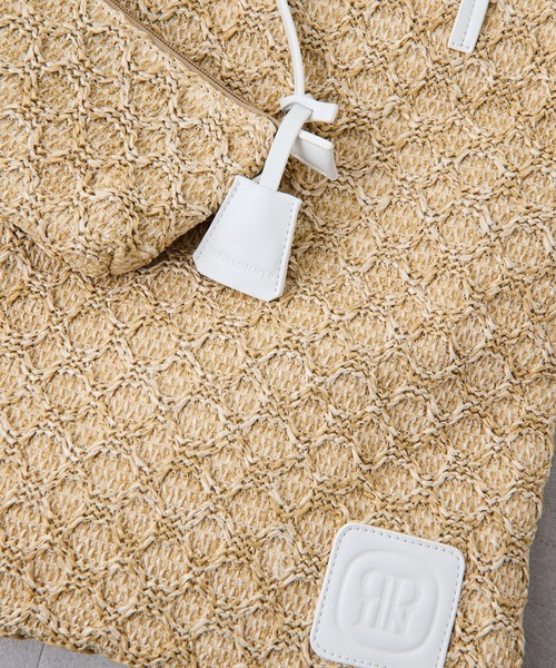 COLLAGE GALLARDAGALANTE(コラージュガリャルダガランテ)の「PAPILLONNER/ラフィアツインズバッグ/ポーチ付き(トートバッグ・レディース・キャメル/アイボリー・FREE)」の19枚目の写真