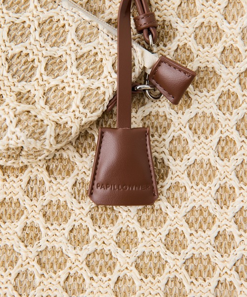 COLLAGE GALLARDAGALANTE(コラージュガリャルダガランテ)の「PAPILLONNER/ラフィアツインズバッグ/ポーチ付き(トートバッグ・レディース・キャメル/アイボリー・FREE)」の17枚目の写真