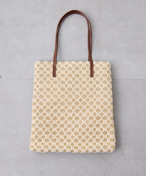 COLLAGE GALLARDAGALANTE(コラージュガリャルダガランテ)の「PAPILLONNER/ラフィアツインズバッグ/ポーチ付き(トートバッグ・レディース・キャメル/アイボリー・FREE)」の13枚目の写真