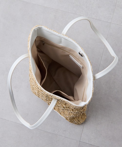 COLLAGE GALLARDAGALANTE(コラージュガリャルダガランテ)の「PAPILLONNER/ラフィアツインズバッグ/ポーチ付き(トートバッグ・レディース・キャメル/アイボリー・FREE)」の12枚目の写真
