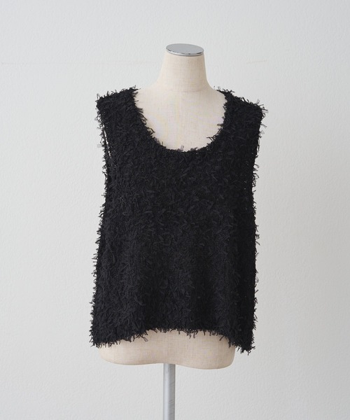 PUAL CE CIN(ピュアルセシン)の「リボンヤーンビスチェ(ニット/セーター・レディース・ブラック/アイボリー・FREE)」の15枚目の写真