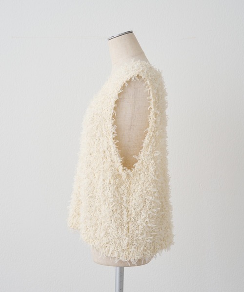 PUAL CE CIN(ピュアルセシン)の「リボンヤーンビスチェ(ニット/セーター・レディース・ブラック/アイボリー・FREE)」の17枚目の写真