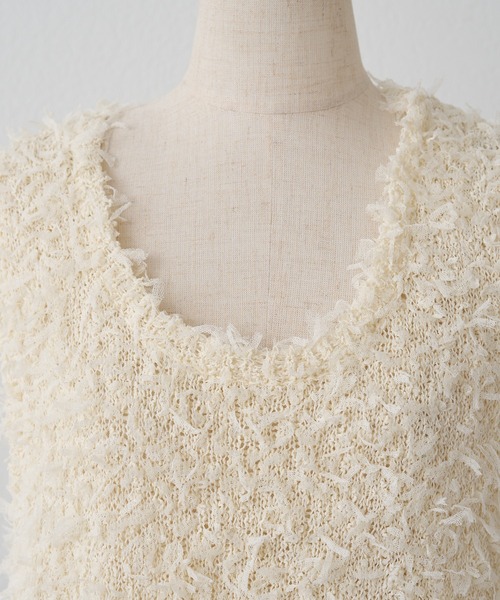 PUAL CE CIN(ピュアルセシン)の「リボンヤーンビスチェ(ニット/セーター・レディース・ブラック/アイボリー・FREE)」の19枚目の写真