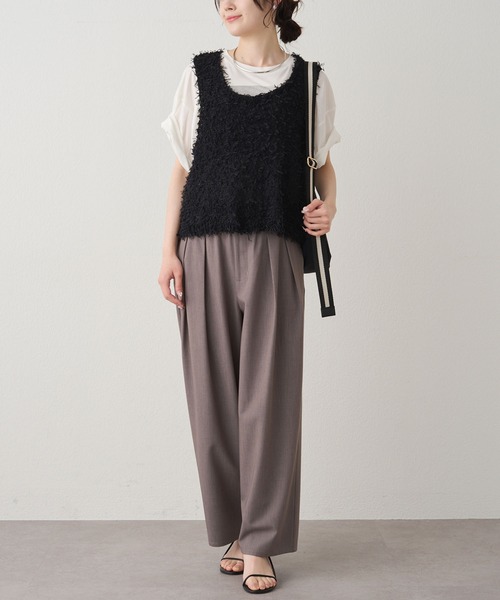 PUAL CE CIN(ピュアルセシン)の「リボンヤーンビスチェ(ニット/セーター・レディース・ブラック/アイボリー・FREE)」の12枚目の写真