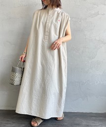 DANTON（ダントン）の「[DANTON/ダントン] スリーブレス コットンリネン ギャザーワンピース（ワンピース）」