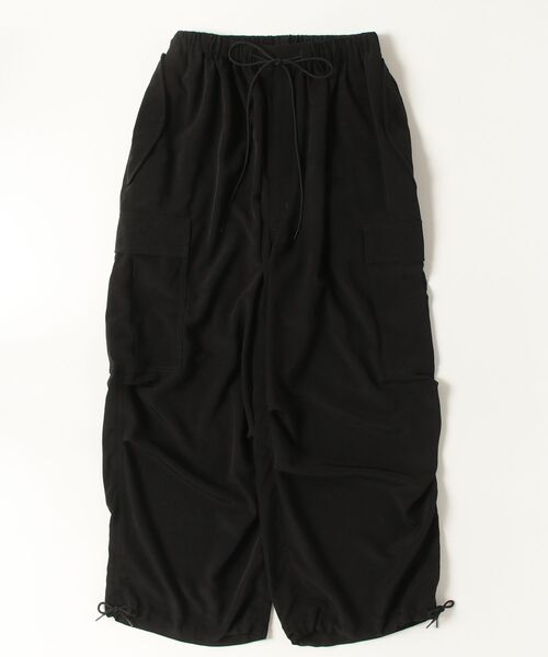 ROBES&CONFECTIONS(ローブスコンフェクションズ)の「Robes&Confections/ローブス&コンフェクションズ/ワッシャートリアセテートCARGO PT(カーゴパンツ・レディース・ブラック・3/1)」の1枚目の写真
