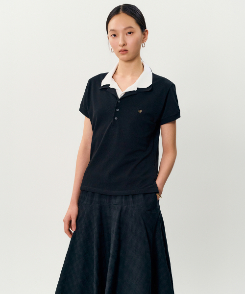 MAYVERU(メイバーユー)の「moraes pk t-shirt _ Black(Tシャツ/カットソー・レディース・その他・FREE)」の1枚目の写真