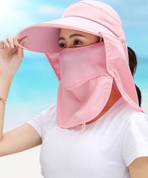 SEU（エスイーユー）の「「完全防備」【4WAY】【UVカット率 99%以上】多機能サンバイザー フェイスガード×つば付き UVカット フェイスカバー付き UVカット360度日除けハット（サンバイザー）」