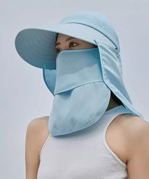 SEU（エスイーユー）の「「完全防備」【4WAY】【UVカット率 99%以上】多機能サンバイザー フェイスガード×つば付き UVカット フェイスカバー付き UVカット360度日除けハット（サンバイザー）」