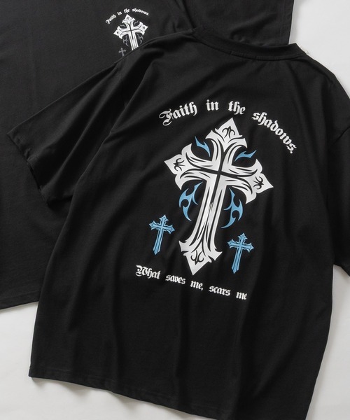 JOHN'S CLOSET(ジョンズクローゼット)の「【31】クロス/エンジェル プリント 半袖Tシャツ(Tシャツ/カットソー・メンズ・ブラック系2/ブラック系4/ホワイト系1/ホワイト系2/ブラック系1/ブラック系3・LARGE/MEDIUM)」の20枚目の写真