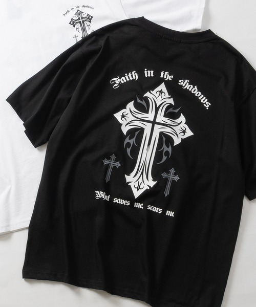JOHN'S CLOSET(ジョンズクローゼット)の「【31】クロス/エンジェル プリント 半袖Tシャツ(Tシャツ/カットソー・メンズ・ブラック系2/ブラック系4/ホワイト系1/ホワイト系2/ブラック系1/ブラック系3・LARGE/MEDIUM)」の19枚目の写真