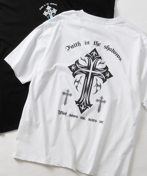 JOHN'S CLOSET(ジョンズクローゼット)の「【31】クロス/エンジェル プリント 半袖Tシャツ(Tシャツ/カットソー・メンズ・ブラック系2/ブラック系4/ホワイト系1/ホワイト系2/ブラック系1/ブラック系3・LARGE/MEDIUM)」の17枚目の写真