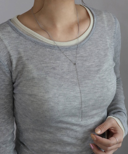 ISOOK(アイスー)の「【ISOOK / アイスー】スリムラインネックレス / オケージョン アクセサリー お呼ばれ 結婚式 二次会 入学式 卒業式 お食事会 シンプル シルバー ゴールド(ネックレス・レディース・ゴールド/シルバー・FREE)」の2枚目の写真