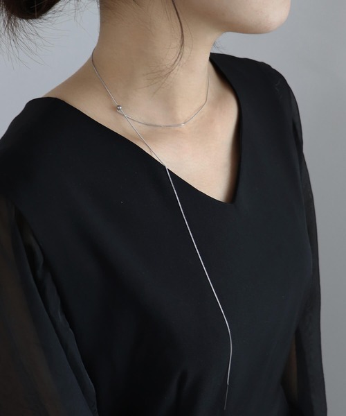 ISOOK(アイスー)の「【ISOOK / アイスー】スリムラインネックレス / オケージョン アクセサリー お呼ばれ 結婚式 二次会 入学式 卒業式 お食事会 シンプル シルバー ゴールド(ネックレス・レディース・ゴールド/シルバー・FREE)」の6枚目の写真