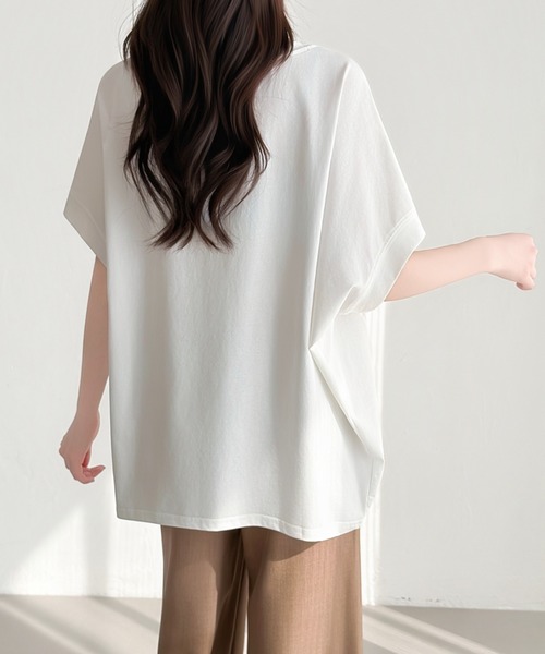 ABITOKYO(アビトーキョー)の「異素材プリントドルマンプルオーバー(Tシャツ/カットソー・レディース・ホワイト/モカ/ネイビー・FREE)」の16枚目の写真