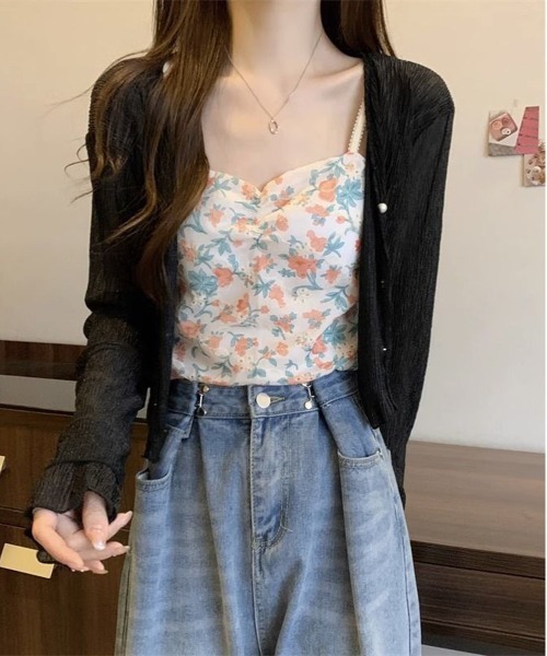 NEW GENTLEMAN(ニュージェントルマン)の「ハーモニー 袖フリル シアー カーディガン(カーディガン/ボレロ・レディース・ホワイト/ブラック/ベージュ/ピンク・FREE)」の14枚目の写真