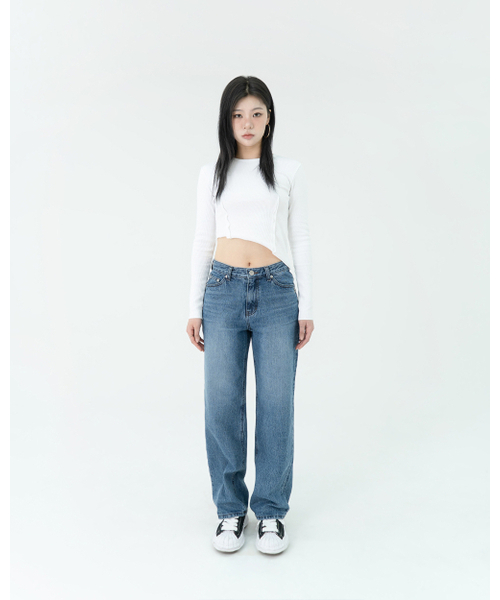PHOS333(フォースサンサンサン)の「W Loose Fit Denim Pants/Indigo Blue(デニムパンツ・レディース・その他・SMALL/MEDIUM)」の2枚目の写真