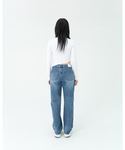 PHOS333(フォースサンサンサン)の「W Loose Fit Denim Pants/Indigo Blue(デニムパンツ・レディース・その他・SMALL/MEDIUM)」の4枚目の写真